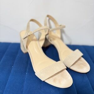 Cole Haan Bone Suede Josie Block Heels, Size 11